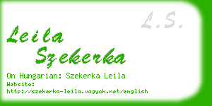 leila szekerka business card
